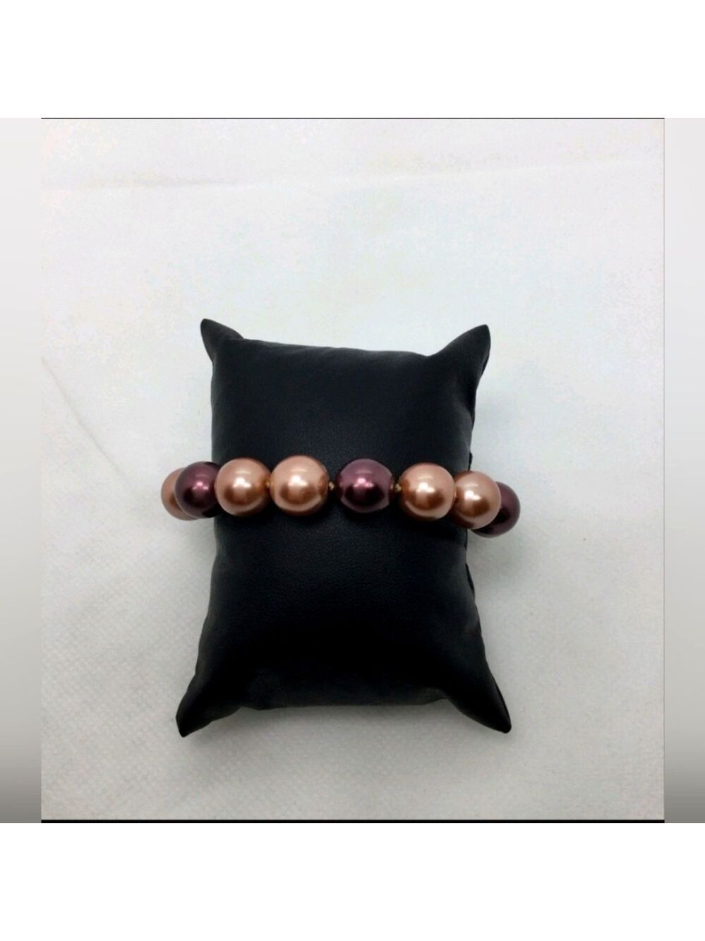Heidi Daus Faux Pearl & Rhinestone Toggle Clasp Bracelet 8"